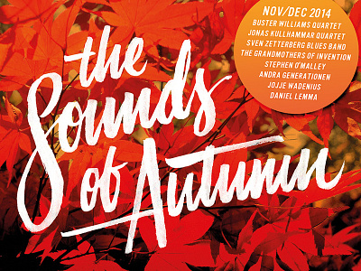 Nefertiti - The Sounds of Autumn brush calendar custom handmade jazz lettering script