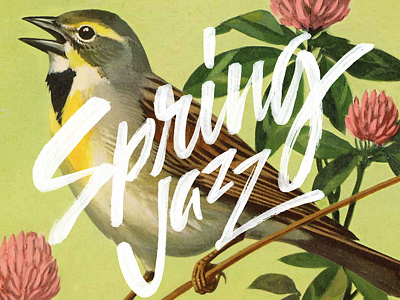 Nefertiti Spring Jazz bird brush pen calligraphy handmade illustration inkgraphix jazz lettering nofont spring wacom