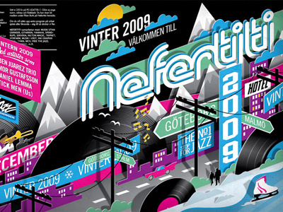 Nefertiti Winter 2009 calendar illustration print