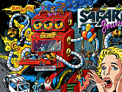 Safari Sound illustration club comics illustration manga studio police poster robot sound wacom