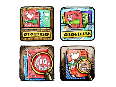 Gig Finder first sketches app icon hand drawn iphone needs feedback sketch