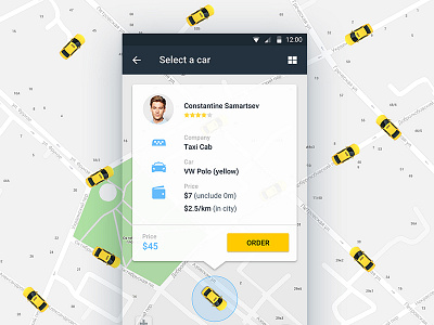 City Taxi android application ios maps sketch taxi ui