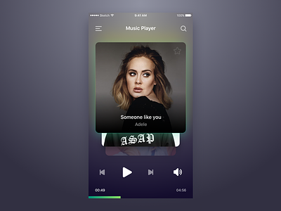 Music player UI concept apps ios music player sketch ui