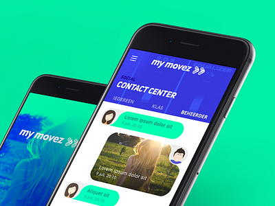 Tracking & Moving app UI app blue bubbles chat design social symmetry turquoise ui ux