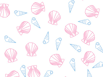 Seashells blue design illustration illustrator pink seashells seaside