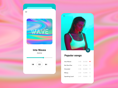 Daily UI #009: Music Player app contrast daily ui daily ui 009 daily ui 9 fun hip interface interface design mobile app mobile app design mobile design modern music music app ui music player pink psychedelic teal ui
