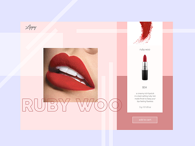 Daily UI #012: E-Commerce Page daily ui dailyui design interface interface design interface designer lipstick mac lipstick makeup pink purple red lipstick ruby woo shopping ui web