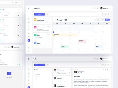 Meeting notes calendar app dashboad design desktop flat minimal saas ui ux web