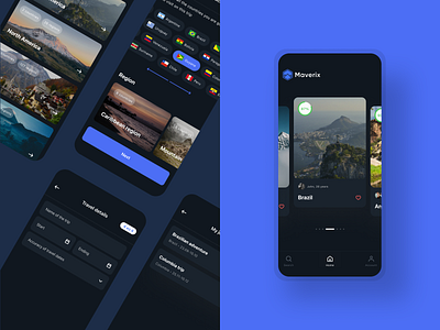 Maverix app design minimal travel ui ux