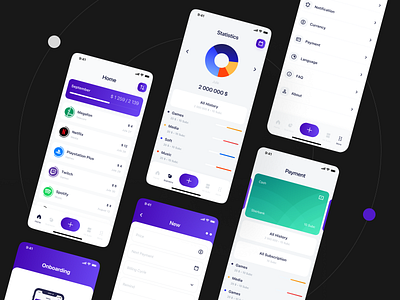 Subscription App app branding dashboad design minimal saas subs ui ux