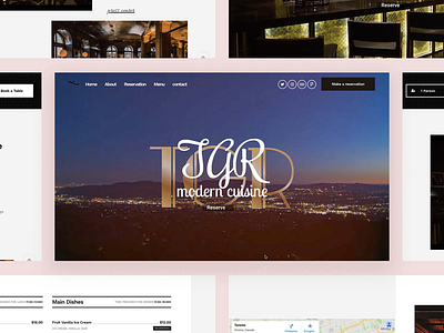 One page design for a restaurant