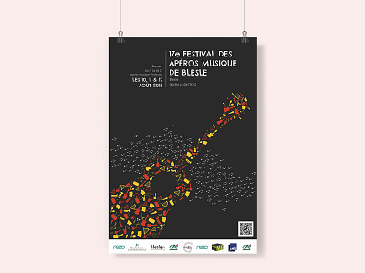 Affiche - Festival de Blesle | Projet fictif affiche design festival illustration instruments musique note typography vector