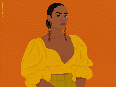 Tika Sumpter african african american beauty black black art black artist black designer black girl magic black woman digital art earth tones graphicdesign illustration illustrator melanin orange style tika sumpter vector