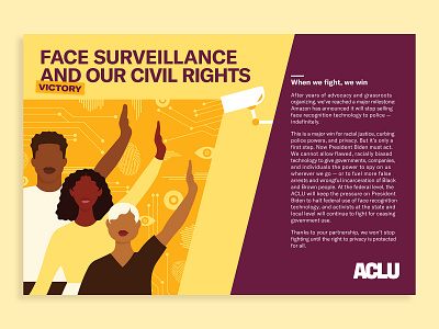 ACLU Surveillance Postcard Illustration aclu african american camera character character illustration illustration illustrator postcard social justice surveillance vector