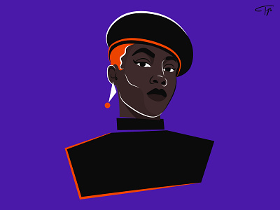 The General african african american afrofuturism beret black black woman color colorful digital art fashion future illustration illustrator vector vector illustration