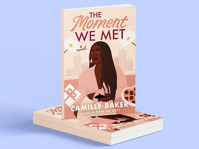 The Moment We Met - Book Cover african african american amazon publishing app black black woman black women book book cover braids dating app digital art illustration illustrator love novel romance romance novel style vector