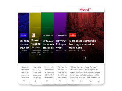 Mogul News articles app articles design ios ios app news news articles newspaper reading reading app ui