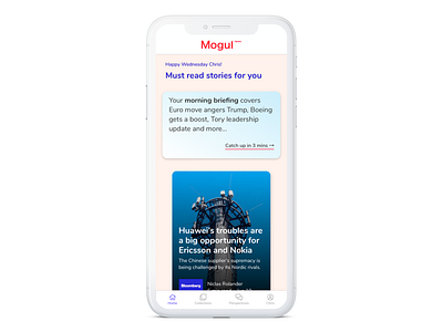 Mogul News homepage app articles design ios ios app news news articles newspaper reading reading app ui