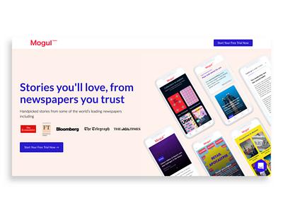 Mogul News new homepage article articles design landing page landing page design landingpage news news articles newspaper reading ui web web design website