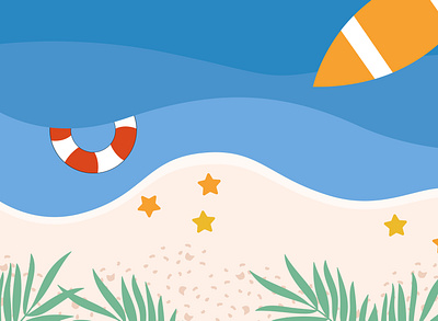 Beach Summer Background art beach design illustration illustrator vector vector graphics