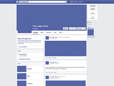 Facebook Page Mockup blue download facebook mockup psd template