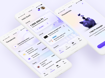 Futuristic financial app concept