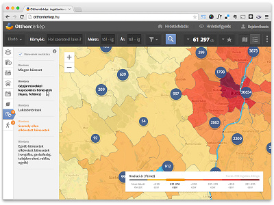 Otthonterkep.hu user interface data visualization map real estate ui user interface webdesign