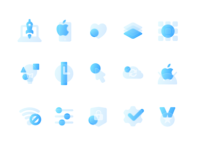 Glassblur icons branding icons interface website