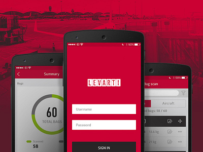 Levarti MAX ramp App redesign android app flight interface mobile red redesign ui