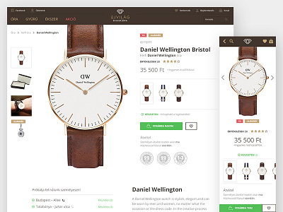 ecommerce product page branding ecommerce gray interface list redesign ui watch web webshop website