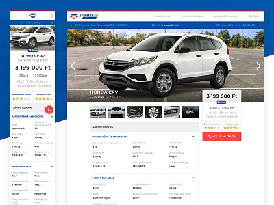 JóAutók.hu product page brand identity branding car ecommerce interaction design interface listing marketplace ui uidesign ux ui vehicle web website