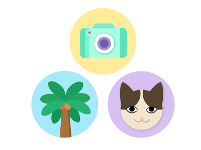 Flat Icons camera cat flat icon icons palm tree