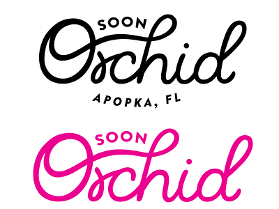 Soon Orchid Logo brand branding farm flower fuschia hand lettering lettering logo orchid