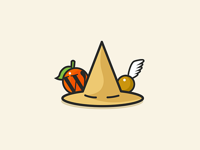 Magic Icon gold hat icon illustration logo magic orange orlando snitch wizard wordcamp wordpress