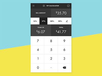 Daily UI 004 - Tip Calculator 004 button calculator dailyui flat form interactive minimal ui