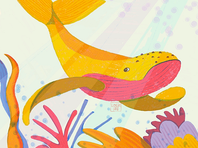 Whaley the Freedom Whale animals characterdesign childrenbooks corals digitalart editorial editorialdesign graphicdesign magazine ocean pastelcolors poster