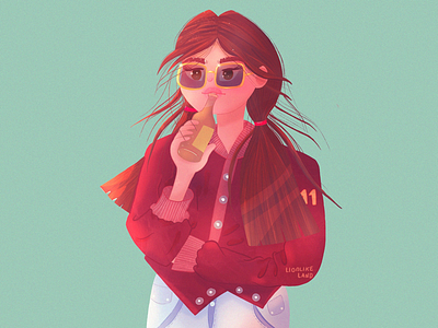 Girl with red jacket artist digital art dribbbler editorial illustration illustrator ipad pro procreate