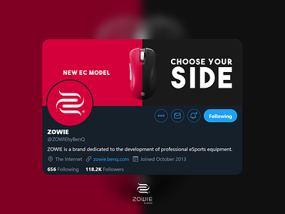 ZOWIE rebrand banner art banner benq brand brand design branding design designer esport esport logo follow graphic graphic design header logo twitch twitter zowie