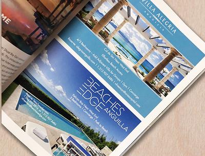 Villa Allegria & Beaches Edge Villas Full Page True Anguilla AD art direction branding branding design design illustration print design typography vector