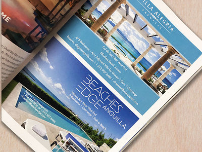 Villa Allegria & Beaches Edge Villas Full Page True Anguilla AD art direction branding branding design design illustration print design typography vector