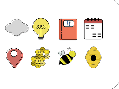 BeeIt Set Icons app artist artwork design icon icon set illustration illustrator logo ui ux web