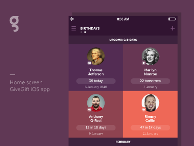 iOs app flat ios purple ui