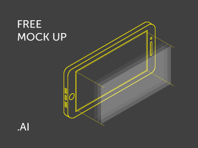 Free Isometric Iphone Mock Up