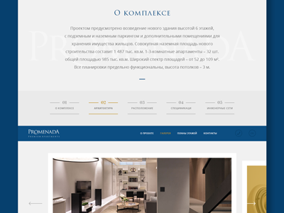 Property Landing v2 blue clean flat gold landing luxury property typography ui web wip