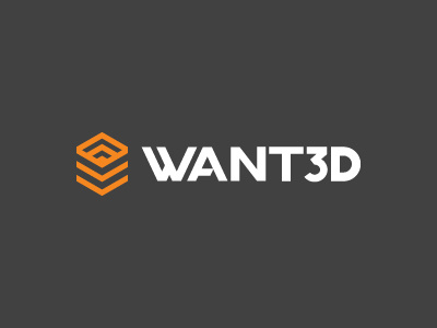 Want3D logotype 3d branding cube identity industrial lithuania logo logotype mark modern symbol vilnius