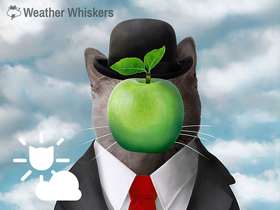 Meowgritte cat app cat art cats cats in art cats in clothes lol cats magritte son of man weather weather cats weather whiskers