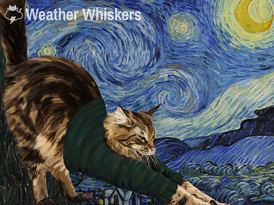 Starrie Nite cats cats in art cats in clothes lol cats starry night van gogh weather weather cats weather whiskers