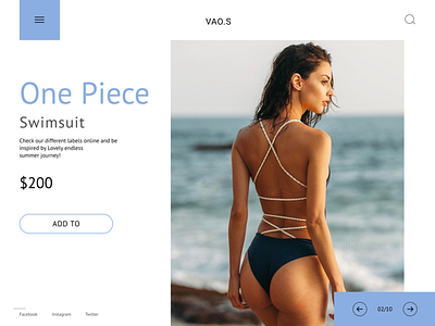 Swimsuit design minimal typography ui ux web