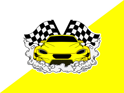 Race Car car design illustration race racecar yellow