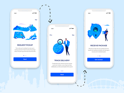 Delivery Service App Onboarding app design illustration ios mobile app ui ux